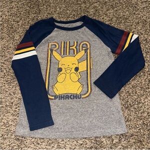 Sonoma Kids Long Sleeve Pikachu Shirt - Navy, Gray, and Yellow